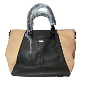 Jewell by Thirty-One Colorblock Pebbled Faux Leather Satchel